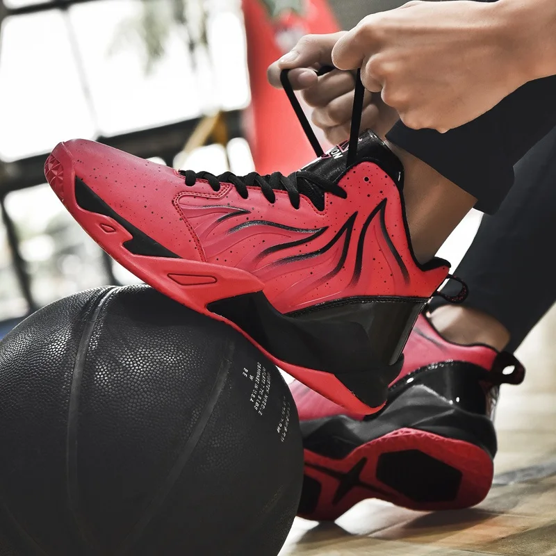 SENTA/Мужская баскетбольная обувь; нескользящие спортивные баскетбольные ботинки; дышащие уличные баскетбольные кроссовки с высоким берцем; спортивная обувь