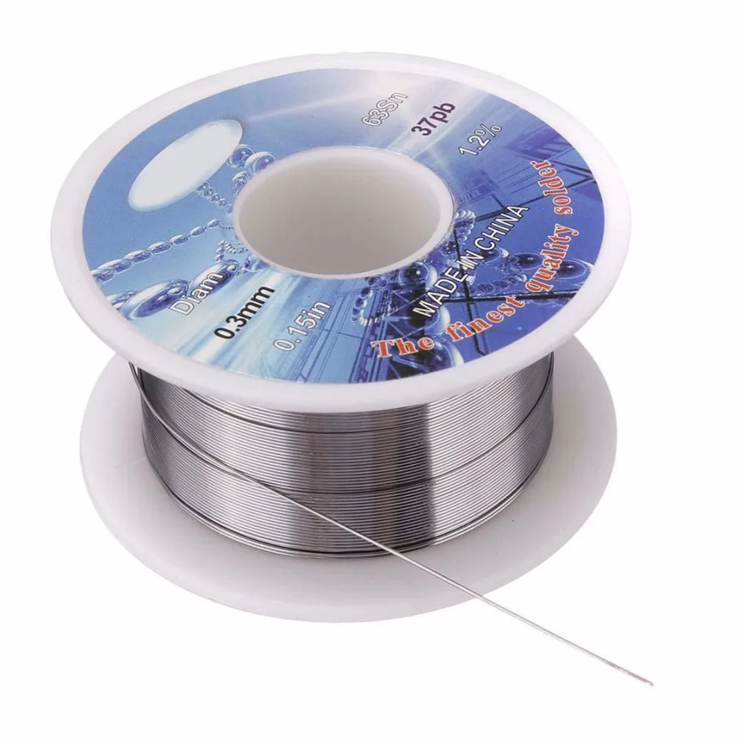 1 Roll Tin Lead Solder Wire For Circuit Board Flux Welding Iron Line Reel Rosin Core Solder Wire 2.0% 0.3mm 63/37
