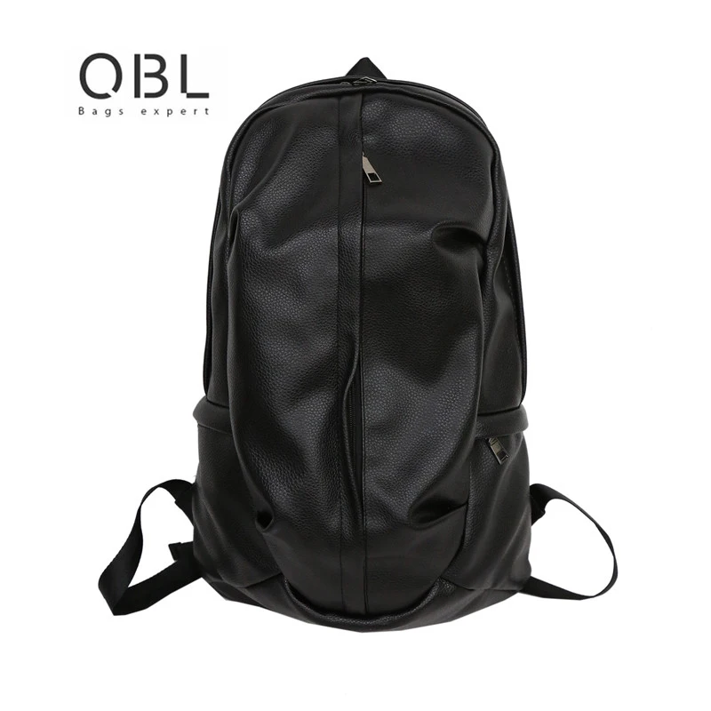 

QiBoLu Black Leather High Quality Backpack Men Bagpack For Travel Laptop Sac a Dos Homme Mochilas Hombre Mochila Masculina