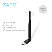 ZAPO Brand Bluetooth 4.0 Wireless Usb 802.11n WIFI Добавить 150 Мбит / с Адаптер 5dbi Антенна Сетевая карта для WIndows Linux Android системы