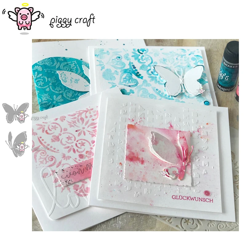 

Piggy Craft metal cutting dies cut die mold 3D Butterfly decoration Scrapbook paper craft knife mould blade punch stencils dies