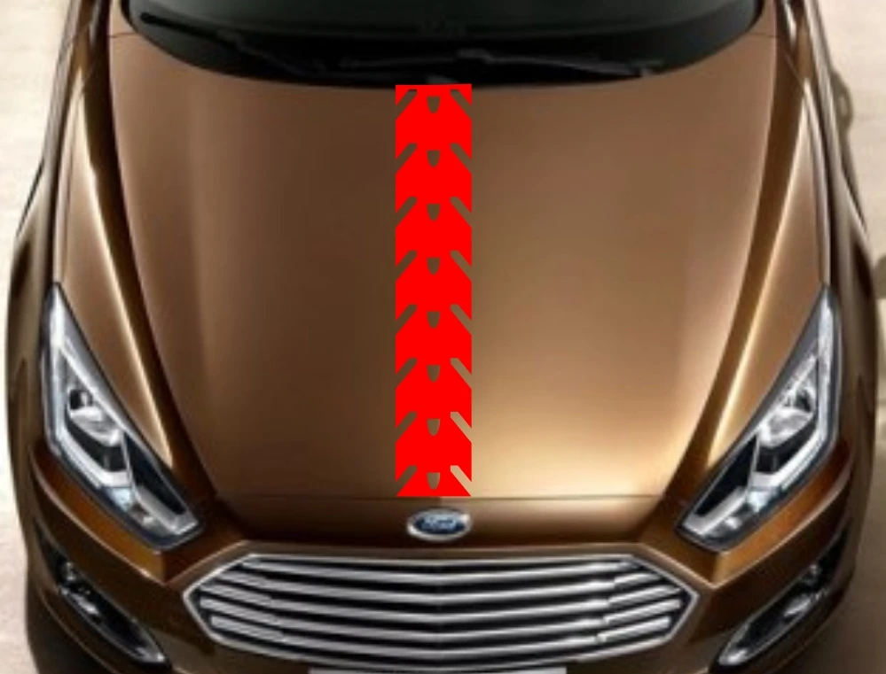 Car Decal Racing Sports Tire Stripes Red Vinyl Front Hood