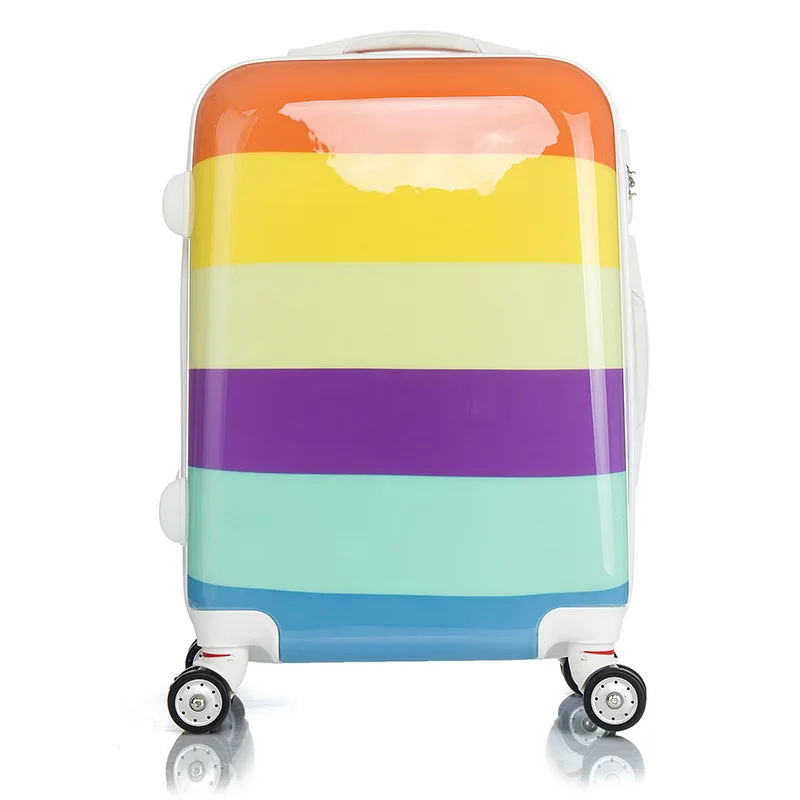 Fashion PC bright trolley suitcase suitcase caster Ice Cream Color