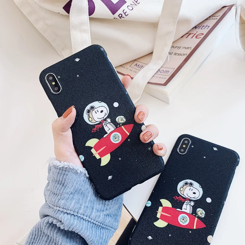 

maosenguoji Silk pattern funny Cartoon dog rocket snoopys Fashion Mobile Phone Case for iphone 6 6s 7 8 plus 9 X XR XS MAX cover