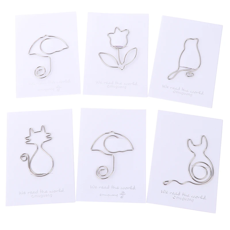 

metal Silvery Color different figure clips Envelope Paper Clips Funny Kawaii Bookmark Marking Clip