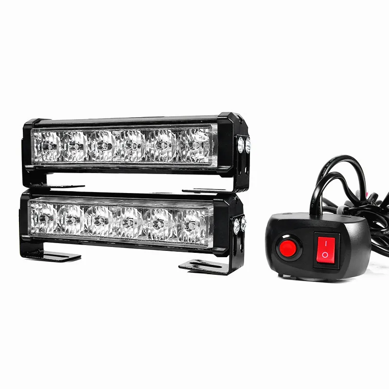 

Big Power 36W 2X 6 LEDs Waterpoof Led Car Flashing Light 12/24V Amber Car Flashing Hazard Light Strobe Flash Lamp Switch Harness