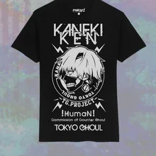 Camiseta de Algodón negro Anime de Tokio Ghoul Kaneki Ken Cosplay Camisa de Los Hombres de La Camiseta Mujeres Tops Novios Trajes
