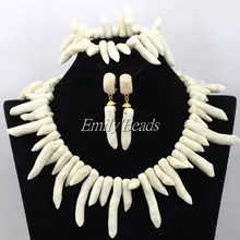 Фантастическое белое украшение с коралловыми бусинами в африканском стиле, набор неправильных нигерийских свадебных костюмов, индийское ожерелье для невесты,, CJ595