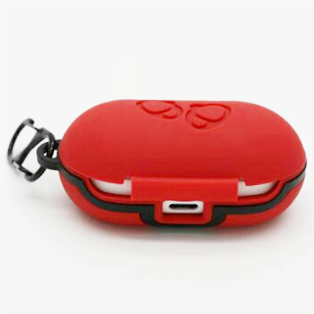 

Portable Silicone Case Bag For Samsung Galaxy Buds 2019 Earphone Flip-open Protection Shockproof Cover Case with Carabiner