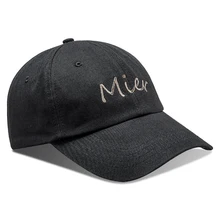 MIER хлопковая бейсбольная Регулируемая Кепка для мужчин и женщин, черно-неструктурная