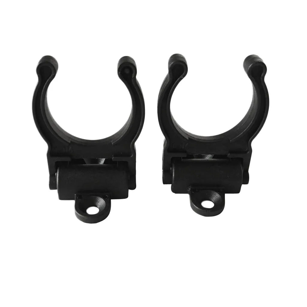 2 Pieces Nylon Kayak Marine Boat Rubber Canoe Paddle Fishing Rod Holder Clip with Screws Vertical Mounted