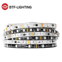 Tira de led de 5m ws2811 dc12v, ultra brilhante, altamente eficiente, 5050 smd, rgb, leds, alta luz endereçável 30/48/60leds/m branco/preto pcb