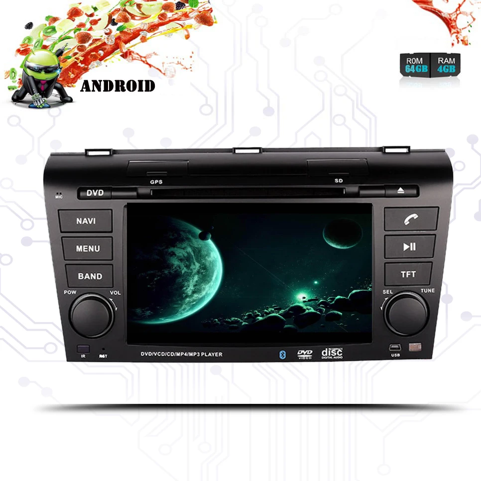 IPS экран Android 10.0Car DVD мультимедийный плеер для Mazda 3 2004 2005 2006 2007 2008 2009 с WiFi Bluetooth радио