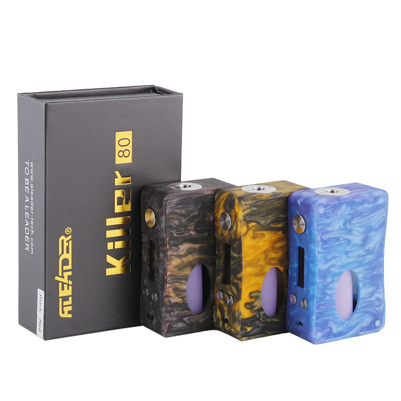 

Original aleader Killer 80W Mod Temperature Control Mod 510 Thread 7ml Tank Electronic Cigarette Kit BF Squonker Box Mod