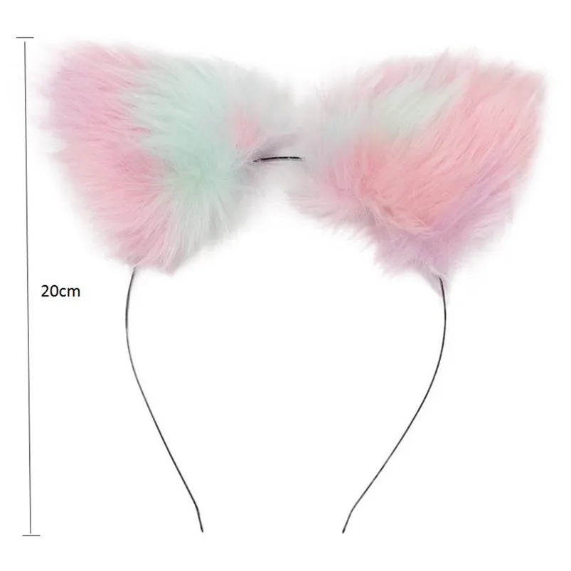 Women headbands hair Fox Ear Headband Headwrap Plush Cat Ears Headband Suit Multicolor Styling Tools Headwear R30 (2)