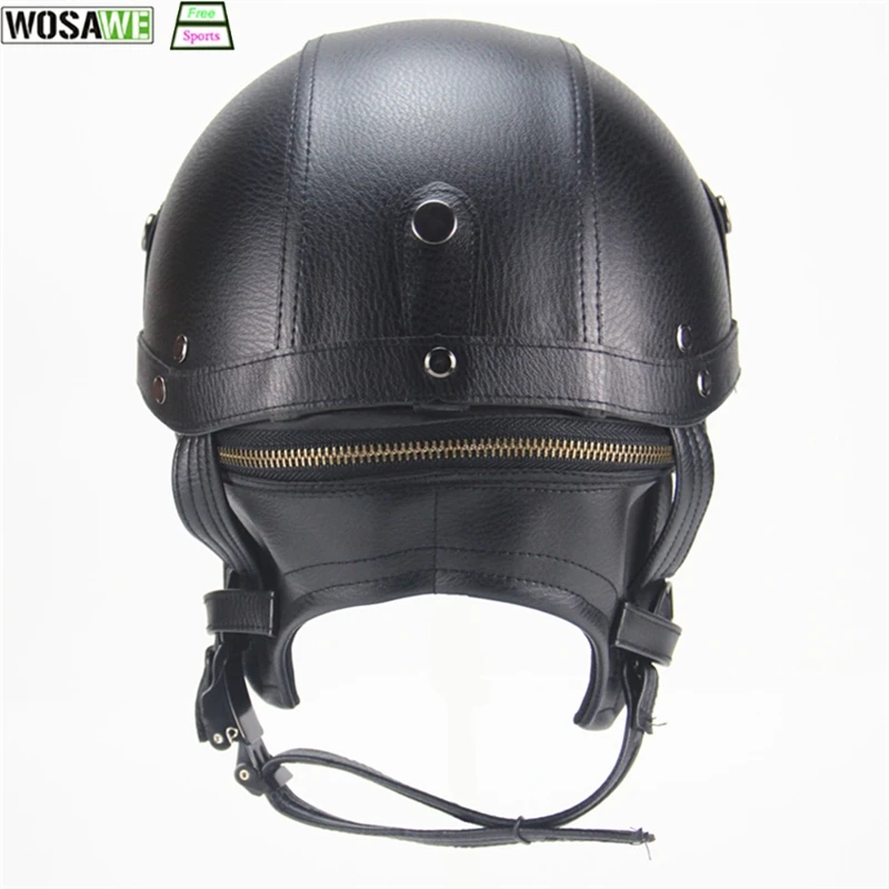 Wosawe велосипедные шлем MTB Ретро индивидуальный шлем полушлем летняя педаль мотоциклетный Крейсер Кожаный шлем мото защита передач