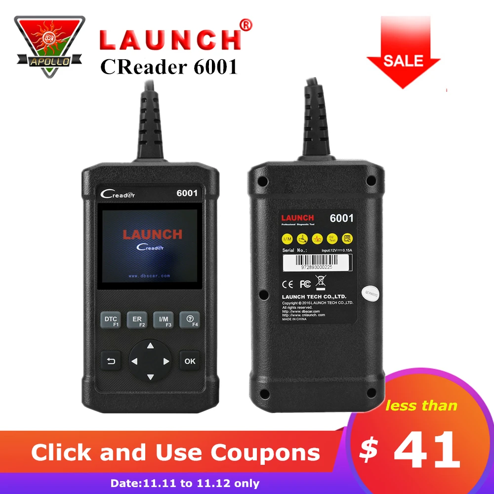 Launch CReader 6001 OBDII OBD2 Scan Code Reader Automotive OBD 2 Diagnostic Tools DIY Scanner CR6001 Free Update Online Launch CReader 6001 OBDII OBD2 Scan Code Reader Automotive OBD 2 Diagnostic Tools DIY Scanner CR6001 Free Update Online