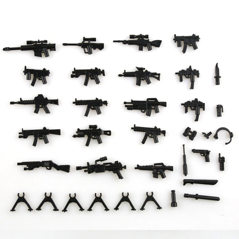 7Sheet Moc Military Guard Against Terrorism SWAT Team Police Officer Tactical Unit Army Building Blocks Army