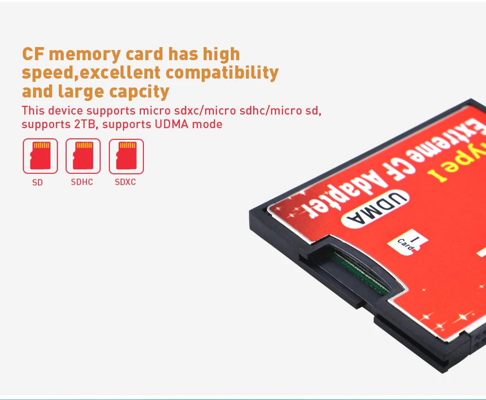 TISHRIC 2018 два порты Micro SD TF CF адаптер для MicroSD HC Compact Flash Тип I устройство чтения карт памяти конвертер