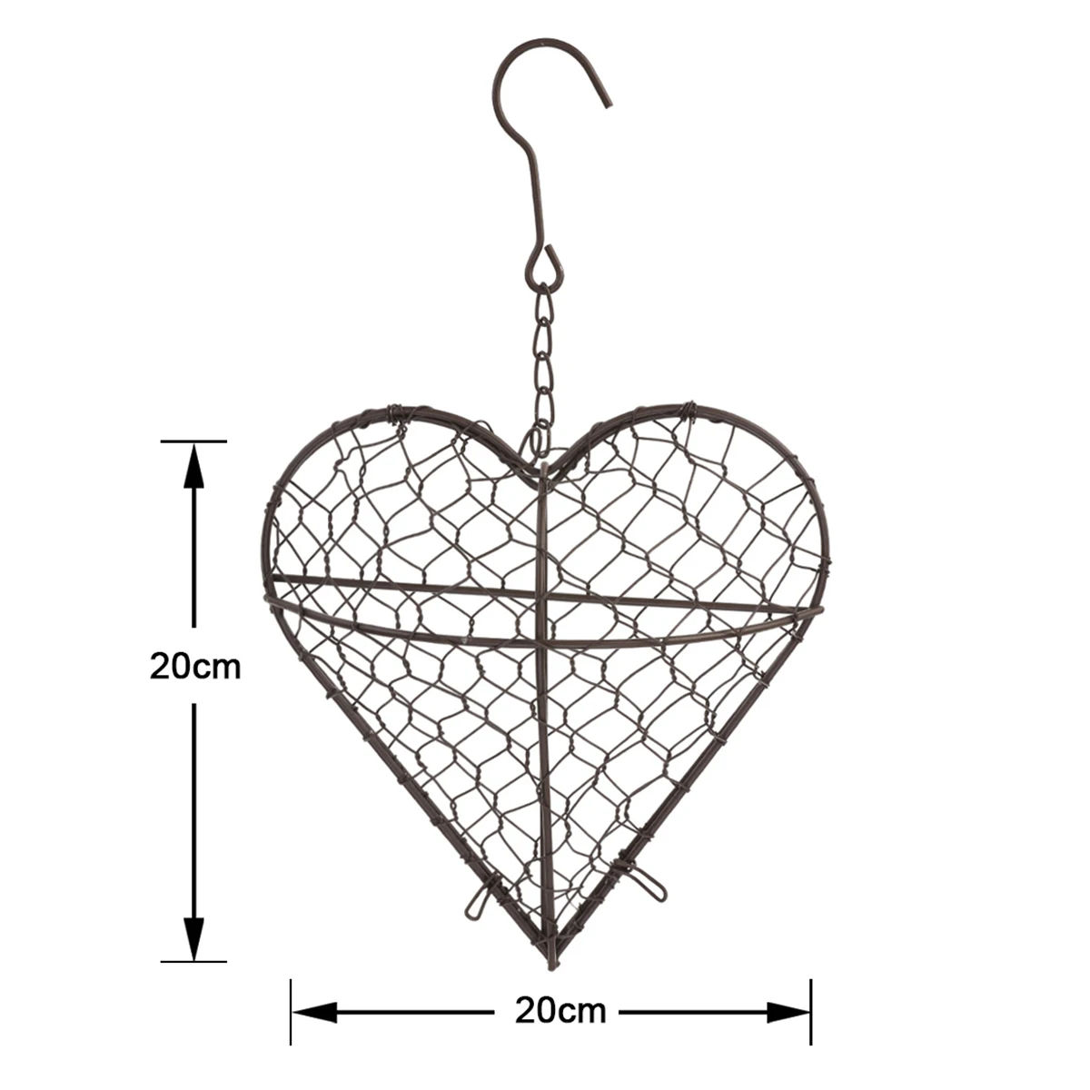 Mayitr 1pcs Metal Heart Shape Hanging Plant Basket Succulent Flower Pot Garden Plant  Flower Basket