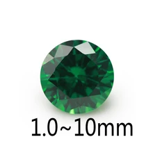 100 шт 1,0~ 10 мм круглый кубический циркон зеленый цвет Цирконий искусственный камень AAAAA качество для ювелирных изделий