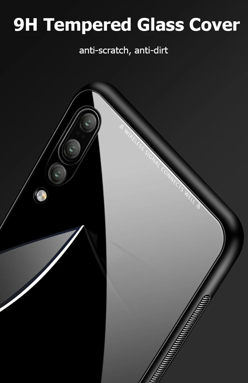 Yonlintan чехол, для samsung galaxy A50 A10 A40 A70 M10 M20 Жесткий 3d на 360 для задней панели телефона защитные чехлы с закаленным стеклом