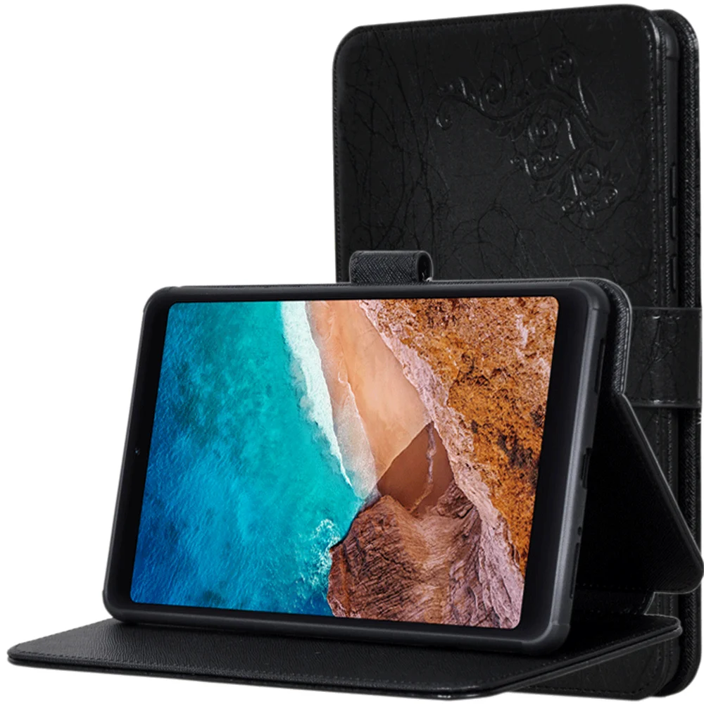 Чехол книжка из искусственной кожи с однотонным принтом и подставкой для Xiaomi Mi Pad