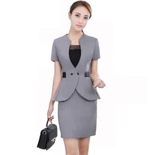 Летние тонкие женские юбки костюмы деловые официальные элегантные офисные платья блейзер с короткими рукавами с юбкой Плюс Размер S-4XL Рабочая одежда