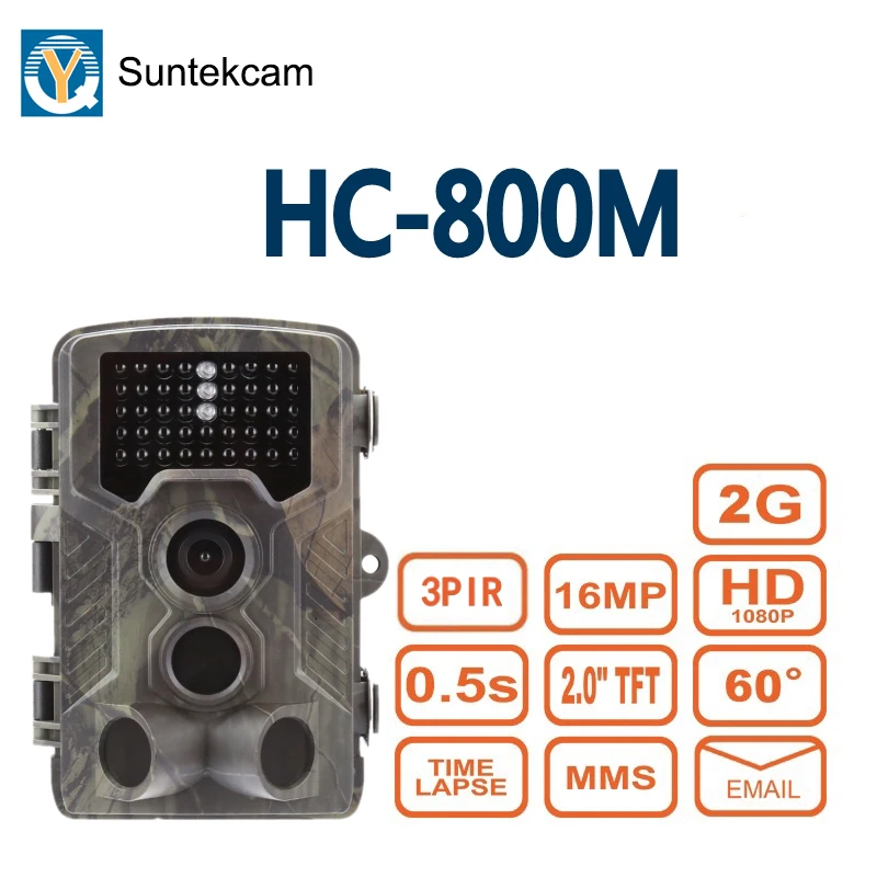 Охота Trail камера SUNTEKCAM HC-800M дикой природы 2 г MMS фото ловушка товары теле и видеонаблюдения 16MP цифровой ночное видение животного водонепрони