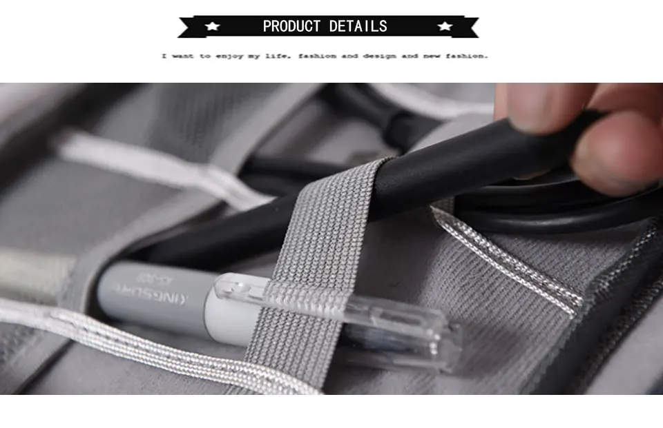 Travel Cable Bag Portable Digital USB Gadget Electronic Accessories Cable Organizer Bag Storage Bags Zipper Polyester Case       (6)