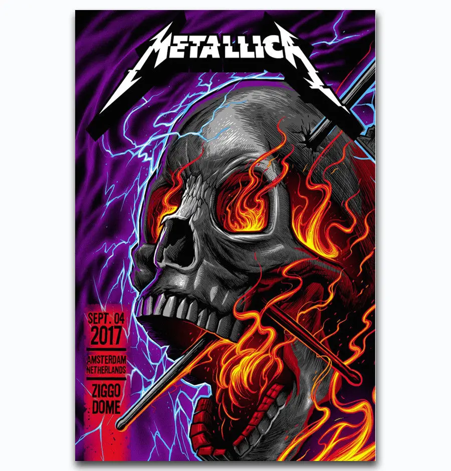 

Art Print New Metallica Hot Rock Music Band Concert 2017 14x21 24x36 27x40 Inch Silk Poster Wall Canvas Decoration X-962