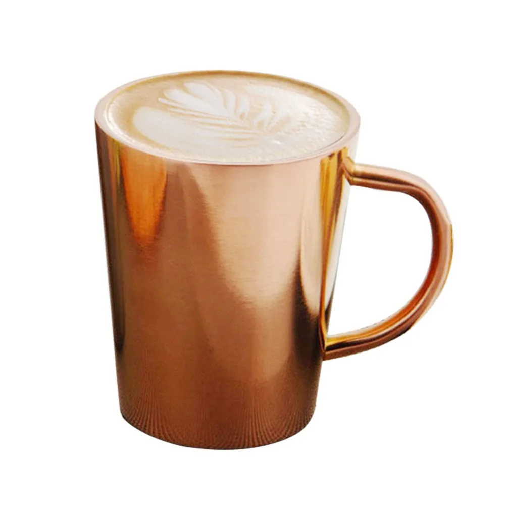 New 600 ML Stainless Steel Copper Plated Coffee Cup 1pcs Double Layers