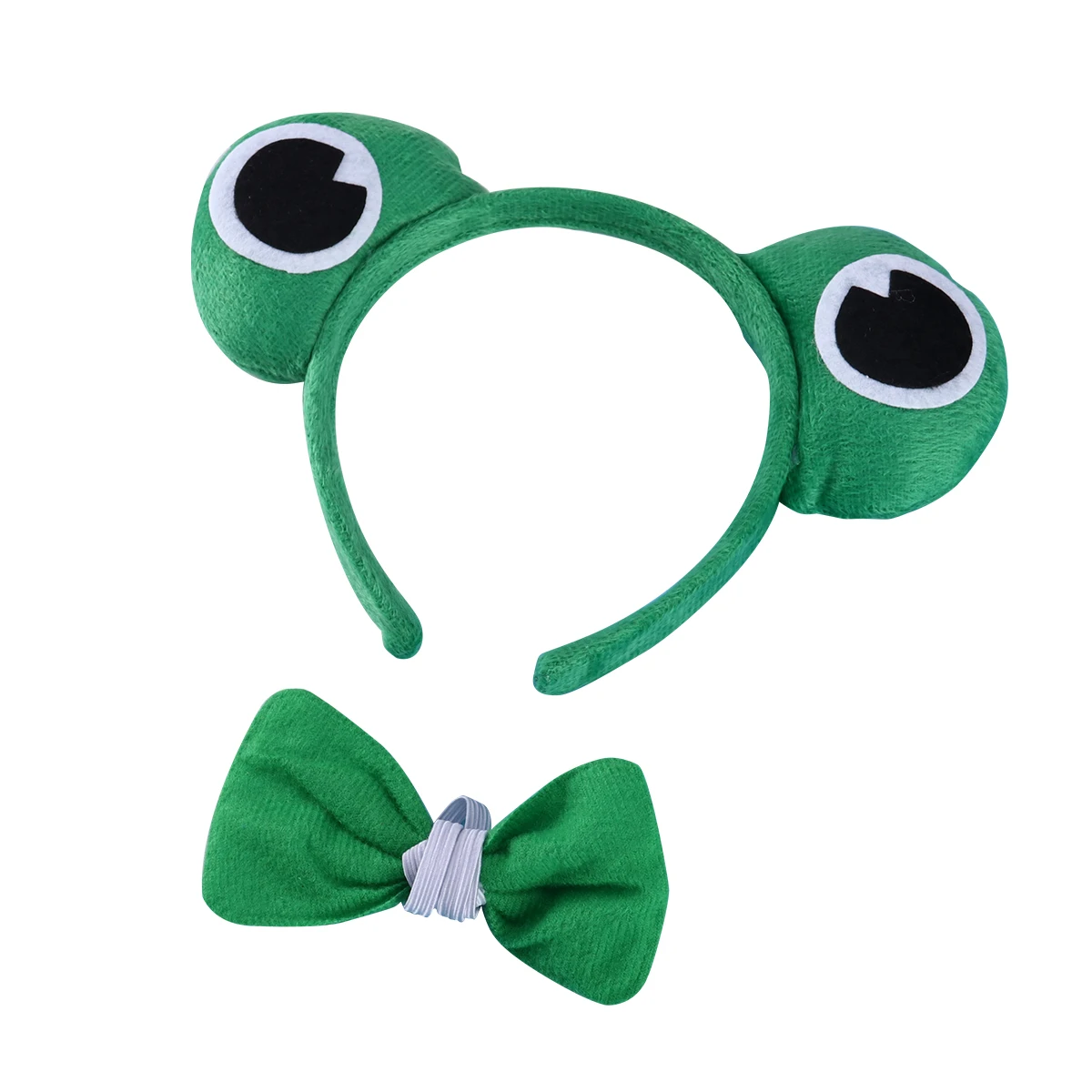 

2 Pcs/set Kids Cute Cartoon Frog Headband Bow Tie for Costume Party
