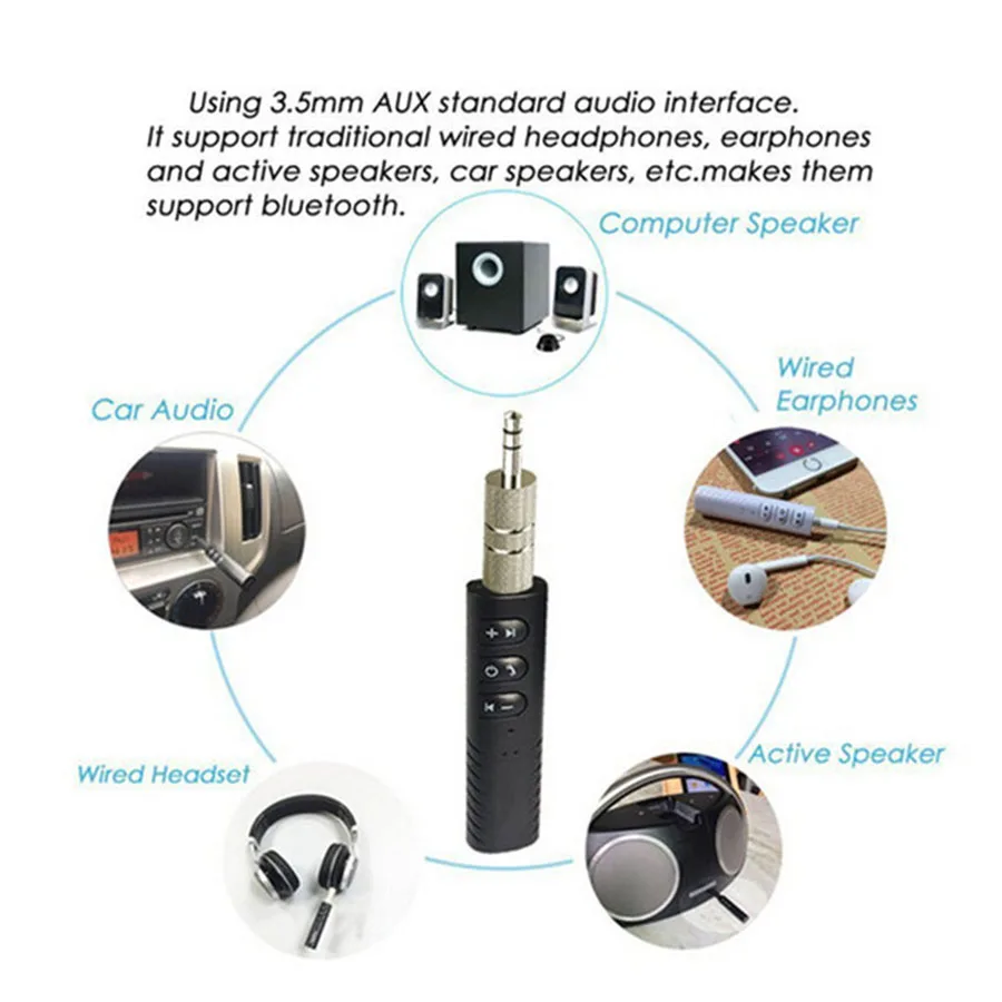 Автомобильный AUX Bluetooth приемник Универсальный 3,5 мм разъем беспроводной стереосистемы Музыка Аудио приемники для iPhone 6 7 динамик Bluetooth адаптер