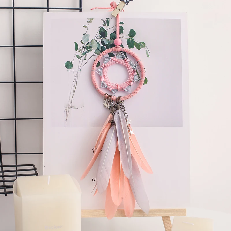 Nordic small dream catcher car dream catcher handmade dreamcatcher white moon dreamcatcher gift for girls for kids for women