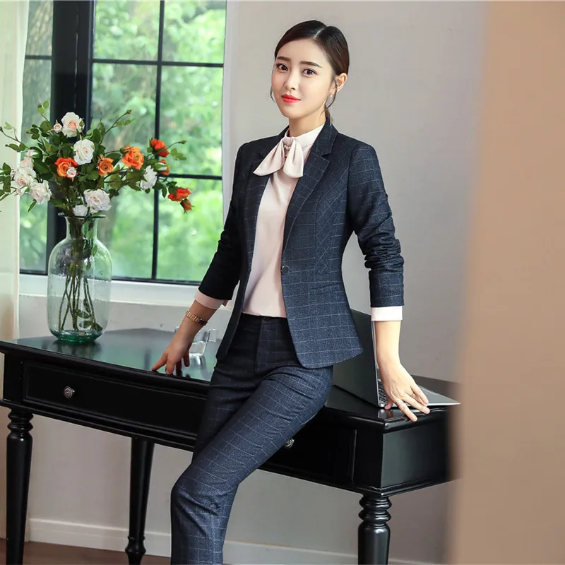 IZICFLY Women Pants Suits with Blazer Jacket Elegant Slim Business Ensemble Femme 2 Pieces Pantalon Veste Tailleur Office Wear