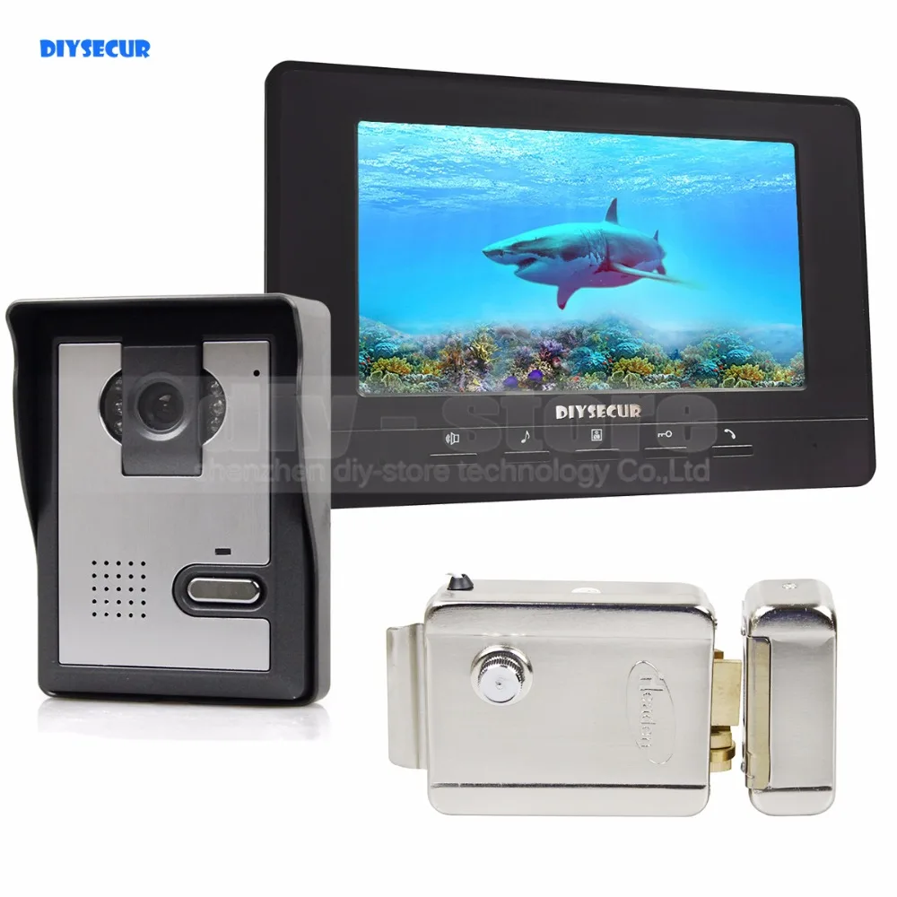 

DIYSECUR 7inch Video Intercom Video Door Phone Doorbell 1 Camera 1 Monitor + Electric Lock for Home / Office Security System