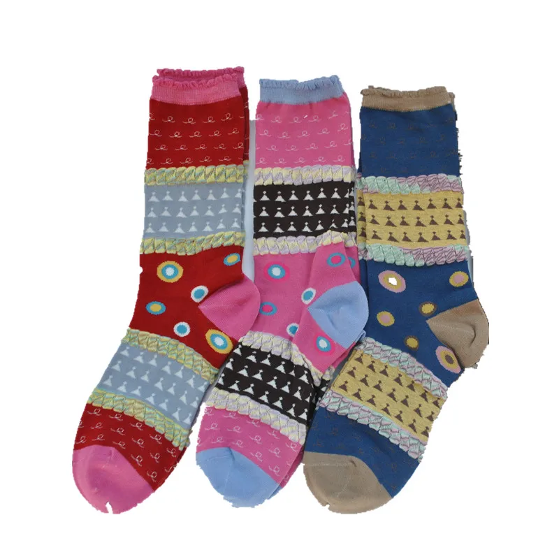 3 пары в японском стиле, новые модные весенние хлопковые носки, женские носки - Цвет: Многоцветный
