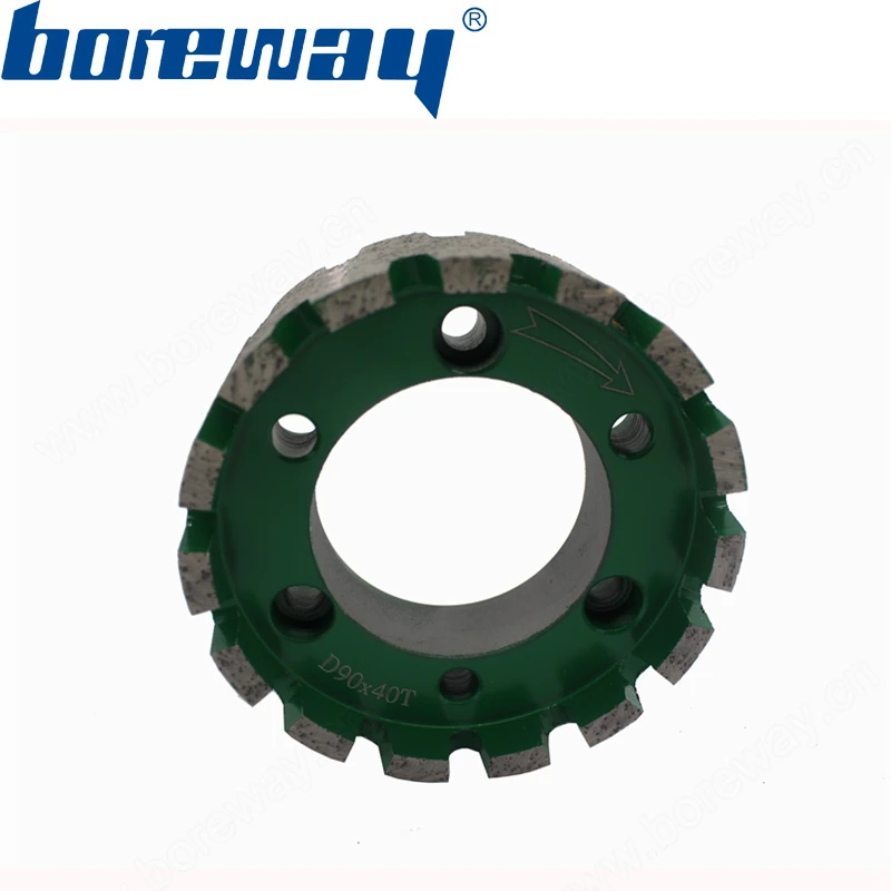 Boreway Поставка кусок D90x40Tx50mm ЧПУ непрерывная Сегментированная Алмазная стандартная канавка колесо для гранита мрамора камня