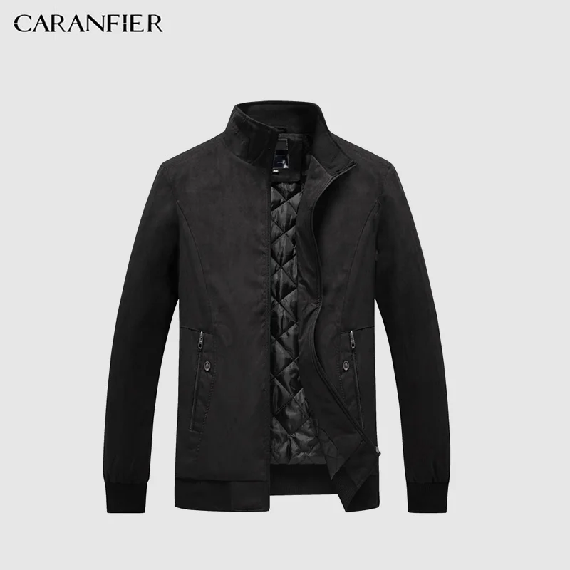 Кожаная куртка CARANFIER верхняя одежда для мужчин винтажная Мужская замшевая из