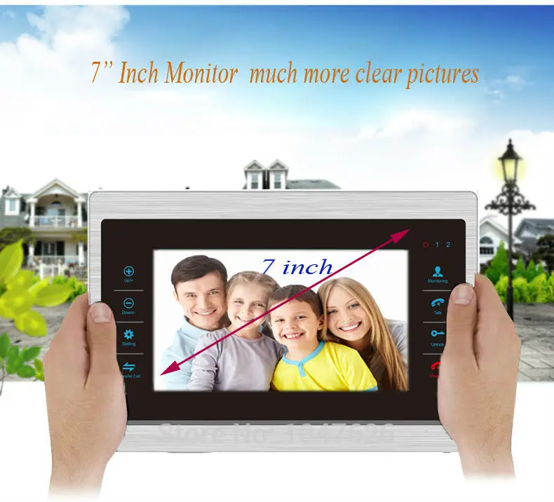 size information of indoor monitor . 7 inch Video Door Intercom Door Phone Recording Doorbell Camera Intercom HD Additional Monitor  