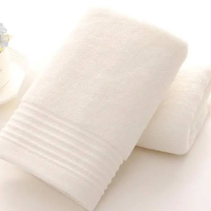 Высокое качество 2 шт./компл. 34*74 см хлопок полотенца мягкие однотонные рук лица дешевые полотенце бренд набор полотенец handdoeken asciugamani - Цвет: Белый