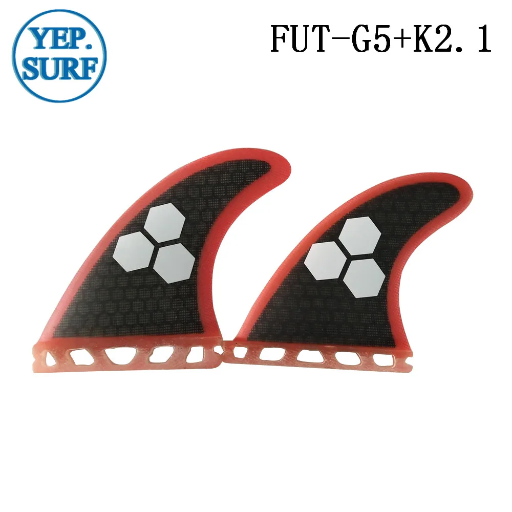 4 шт. Future Quad Fin G5 + K2.1 Honeycomb Surf черный и красный с логотипом плавник для серфинга Quihas