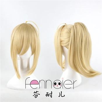 

Fate/Stay Night Zero Saber Golden Wig Cosplay Halloween Role Play Lily Hair+Wig Cap