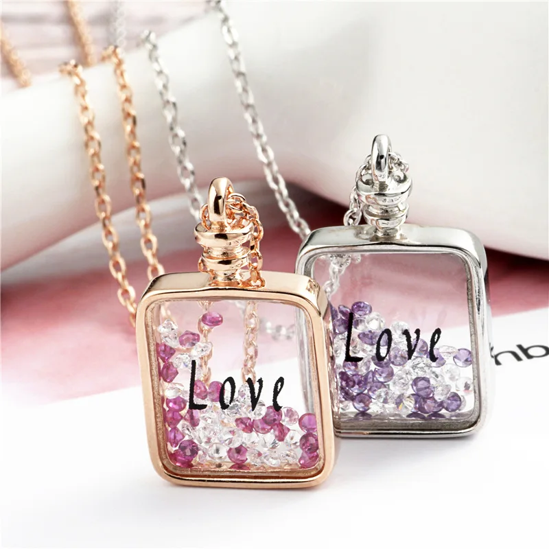 wish bottle necklace woman 100% 925 Sterling silver nacklace Jewellery Clavicle chain pendant charms gift