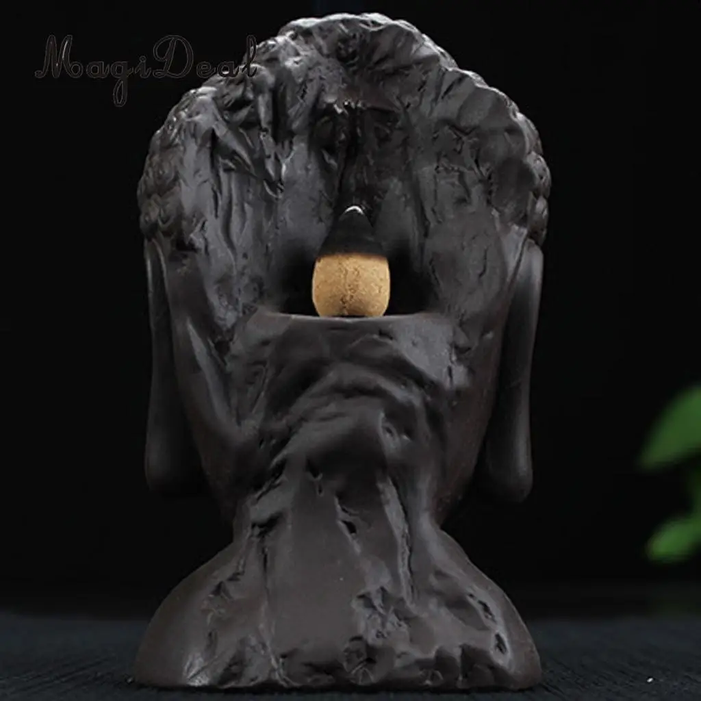 Buddhism Incense Burner Ceramic Stick Cones Holder Smoke Backflow Burner, Censer, Fragrance Smoker