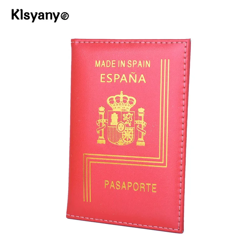 Klsyanyo for Spain Passport Holder PU Leather Covers for Spain Men