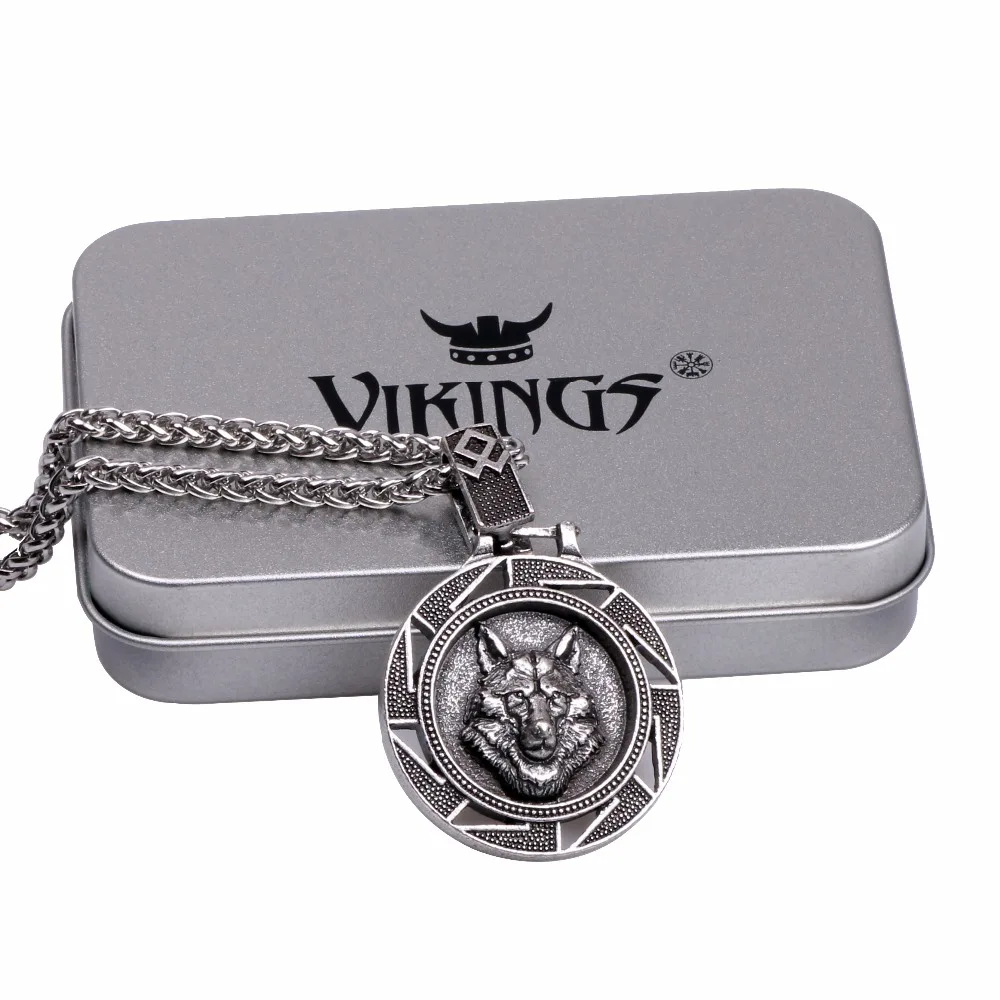 4116 wolf necklace silver big link