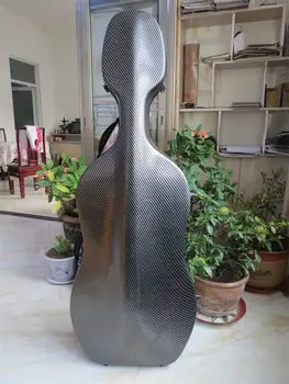 Tamanho completo 4/4 composto de fibra carbono caso violoncelo em preto/branco cor frete grátis