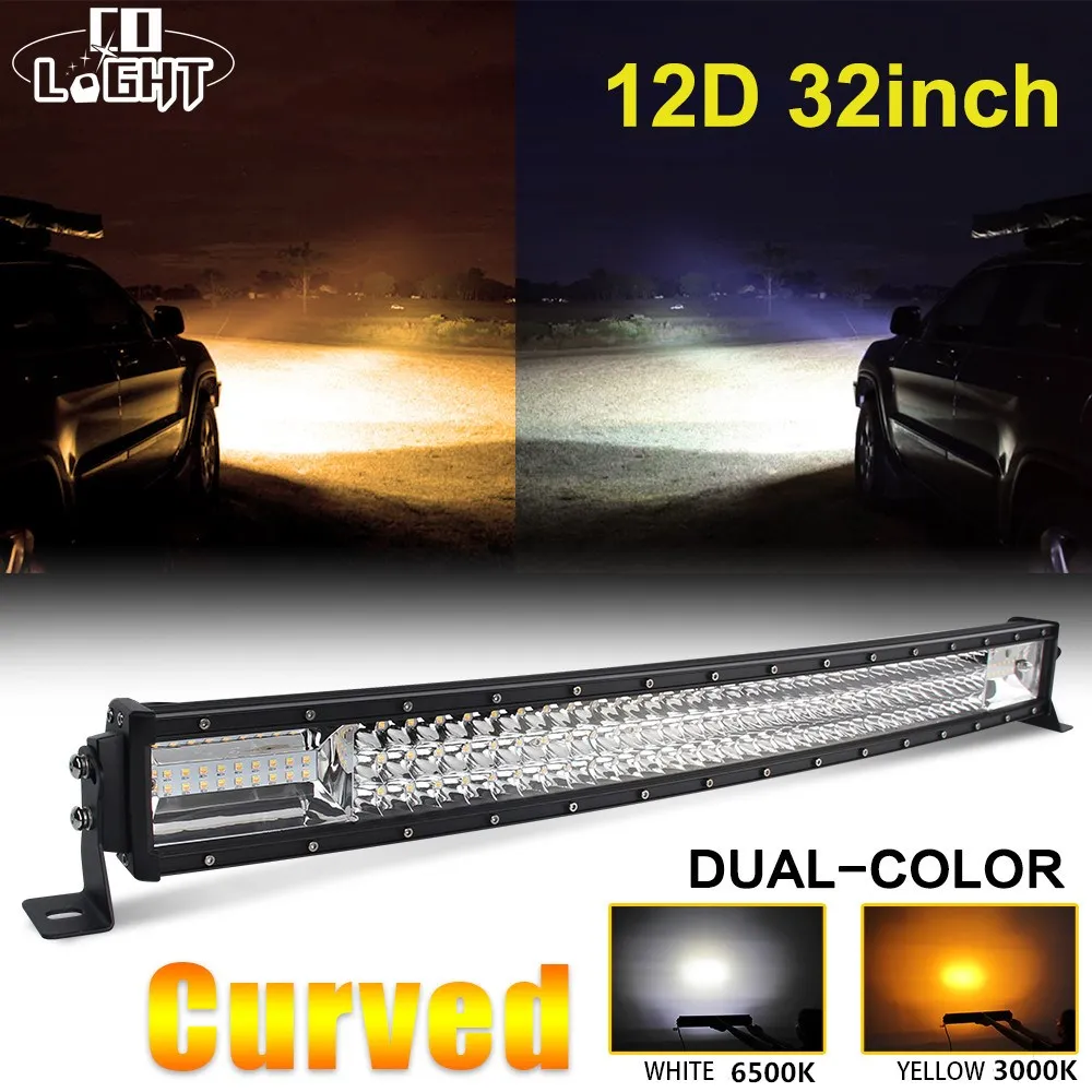 

CO LIGHT 12D LED Bar Curved 405W LED Light bar 32"LED Light bar Strobe Work Light Combo LED Auto Lamp for ATV Jeep Truck Offroad